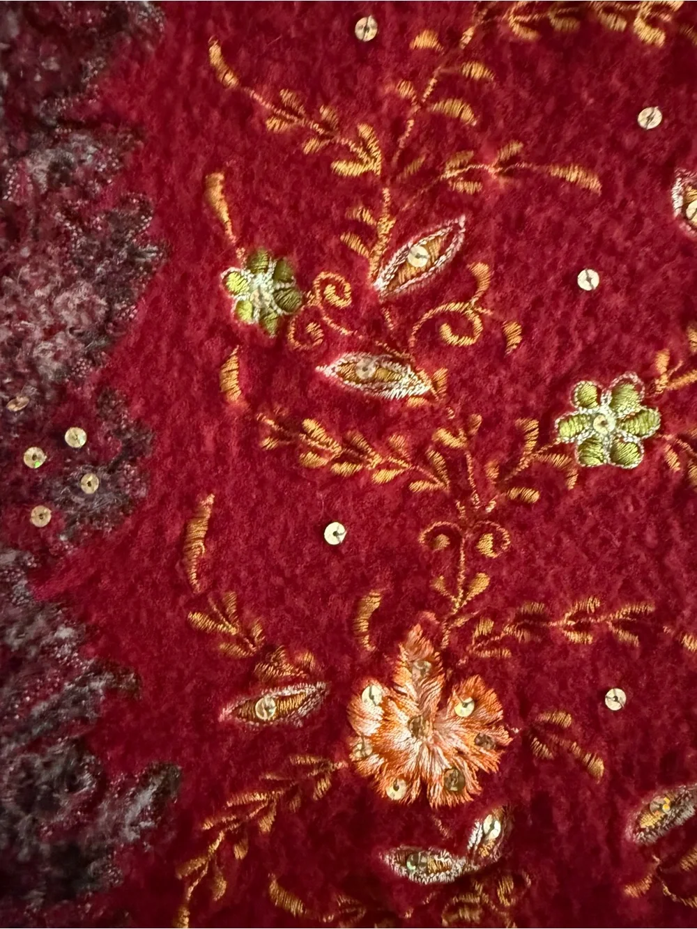 Pashmina Shawl Women’s OS One Size Paisley Floral Sequins Fringe Sweater Wrap